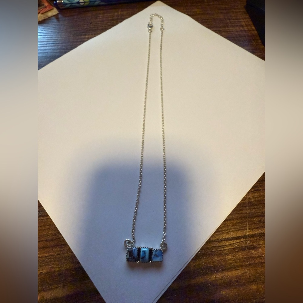 Golden Hills Turquoise on 925 Sterling Chain